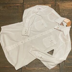 Vintage Youngbloods Western Shirt white s small pearl snap